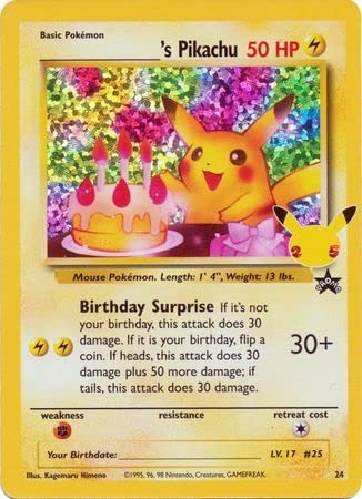 The Pokemon Company International Pokemon Einzelkarte Geburtstag Picachu Celebrations Classic Collection, mehrfarbig von Pokémon