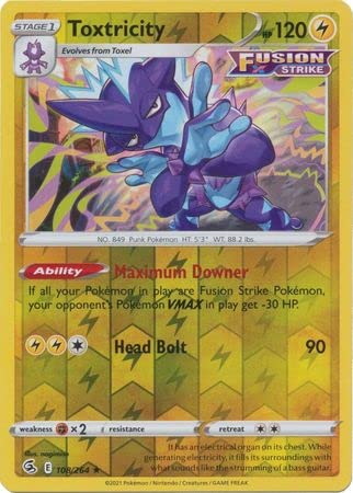 Toxtricity - 108/264 - Holo Rare - Reverse Holo - Schwert & Schild - Fusion Strike von Pokémon