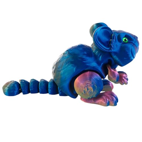 Animal Fidget Toy, Gelenkiges Hamsterspielzeug, Hamsterfigur, kompakt und einfach überall zu platzieren, realistisches Hamster-Design, Blau, 15 cm (5,91 Zoll), für Zuhause von Pokronc