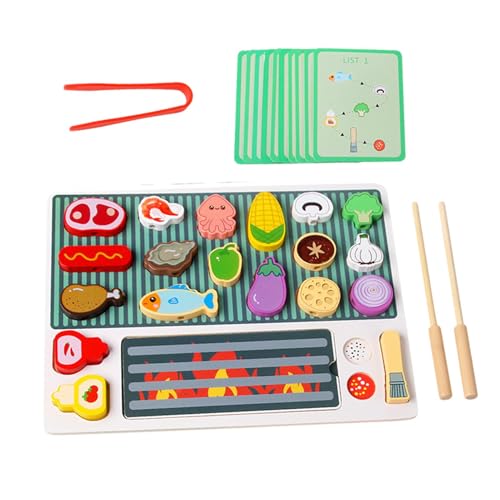 Cooking Playset Für Kinder, BBQ Tun Toy, Kinder BBQ Grill Set, Grillspieße Playset, Trep Cooking Game, 30 X 22,5 Cm/11,81 X 8,86 Zoll Für Kinderjungen- Und Mädchen-Rollenspiele von Pokronc