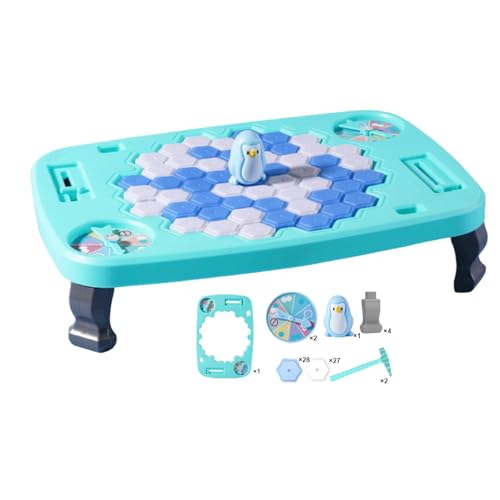 Iced Cubes Penguins -Spiel, Interaktives Puzzlespielzeug, Penguins -Trap -Spiel, Fördert Geduld, Keine Batterien Erforderlich, Blau Weiß, 17 cm/6,7 Zoll, Für Männer, Frauen von Pokronc