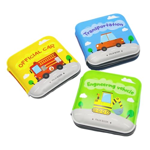 Kinder-Badebücher-Set, 3 X Buntes Pädagogisches Badewannenspielzeug, Badespielzeug, Kinder-Stoffbücher-Set, Wasserdicht, Badebücher Zum Thema Transport, 9 X 9 X 1,1 cm, Für Und Mädchen, Lustige von Pokronc