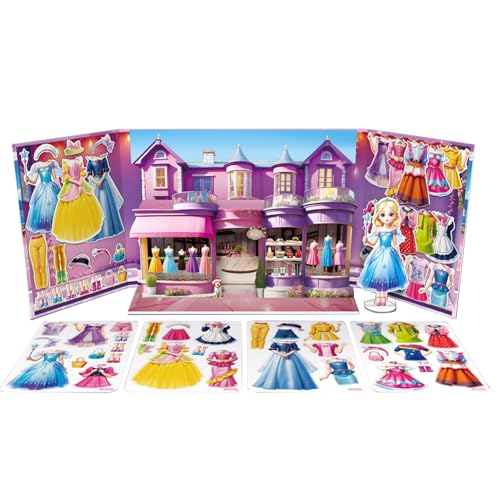 Papierpuppen Für Mädchen, Magnetpuppen Dress -up, Magnetprinzessin Vorbereitung Spielzeugspiel, Spielzeugspielspielzeug, Magnet -Dress -up -Spiele, 19x26x1.2cm/7,48x10.24x0,47 Zoll Für Zuhause, Schule von Pokronc