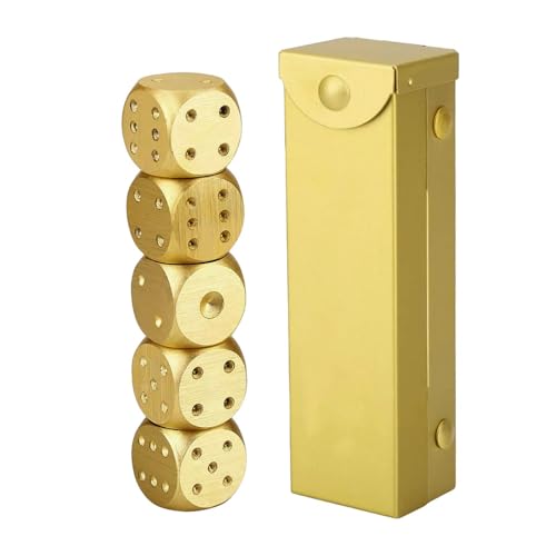 Pokronc Aluminum Alloy Dice | Solid Metal Dice Set,Small Exquisite Game Poker Dices Prop, Sturdy Metal Game Dice for Gatherings, Poker Nights von Pokronc