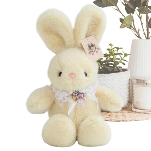 Pokronc Bunny Plüsch, Weiches Tierplüschspielzeug, 25 cm Interessante Tierpuppen, Hugble Bunny Stuffed, Leichtes Design, Weiß, Cremefarben Für Zuhause Und Dekoration von Pokronc