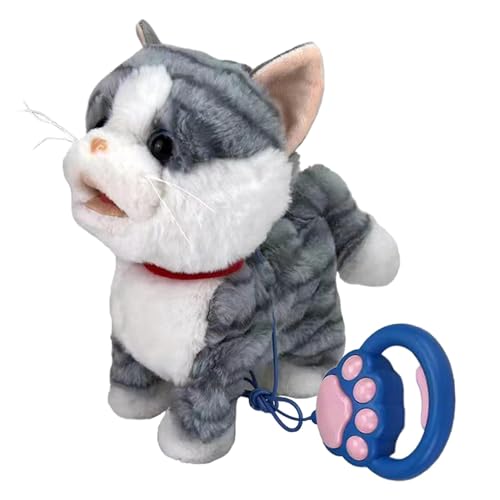 Pokronc Cat Stuffed Animals,Funny Electric Interactive Cat Plush Toy Stuffed Cat Plush - Stuffed Animal Plush Toy Plush Stuffed Animals Wuth Wired Remote Control for Kids von Pokronc