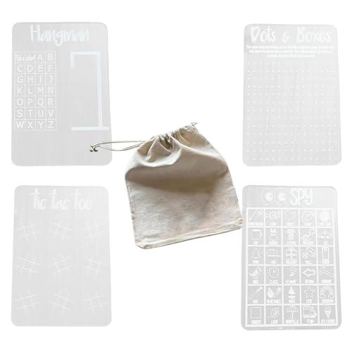 Pokronc Dry Erase Brettspiel – Rätselspiel – 4 transparente Acrylbretter, wiederverwendbares Familienpartyspiel, tragbares Brettspiel für Kinder und Erwachsene von Pokronc