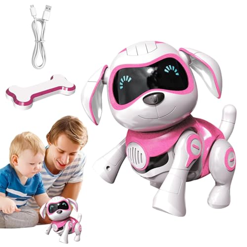 Pokronc Elektronischer Welpe, realistischer Roboterhund, tanzender und singender Roboterwelpe, USB-Lade-Haustier, funktionelle Bildtasten, Haustier, 23 x 18 x 10 cm, 600 g für Kinder von Pokronc