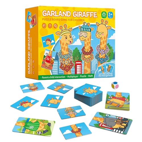 Pokronc Giraffen-Matching-Spiel, farblich passendes Spielzeug - Giraffe mit Girlande Zählspiele,Farbzählen und Sortieren von Feinmotorikspielzeugen, pädagogisches Lernspiel für Kinder im Vorschulalter von Pokronc