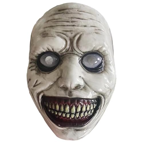 Pokronc Halloween-Kopfbedeckung, gruselige Halloween-lächelnde böse Kopfbedeckung, Cosplay, Halloween-Zubehör, gruselige Kopfbedeckung, riesige Augen, breiter lächelnder Mund und rote Zähne, 24 x 19 von Pokronc