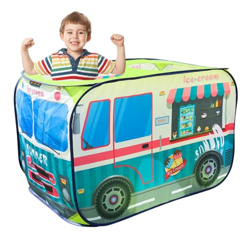 Pokronc Kids Pop Out Tent,Ice Cream Truck Pop Out Tent for Children | Weather-Resistant Play Tent, Large Capacity Tent for Games, Role Play, Photo Prop von Pokronc