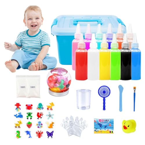 Pokronc Magics Water Gel Kit | Water Gel Craft Kit | Fun Waters Gel Play | Charm Colorful Water Gel Kit | Water-Based Gel Crafting Kit | 12-Mold Soft Aqua Fairy Set for Kids Water Play von Pokronc