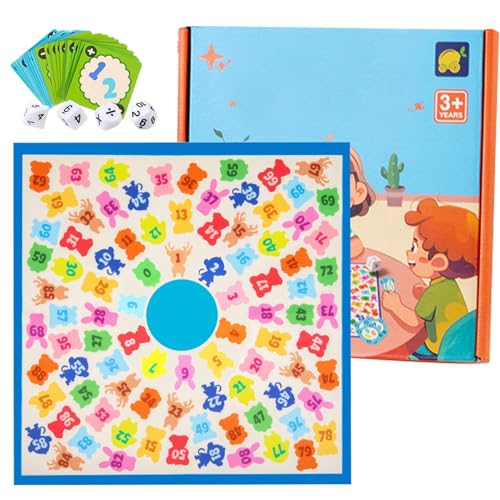 Pokronc Mathe-Brettspiele, Arithmetisches Lernspiel, Homeschool-Lernspielzeug, Bildungsbrettspiel Math Manipulativ, Tiermotiv, 15,94x15.94x0,2 Zoll Für Kinderjungen Und Mädchen von Pokronc