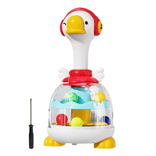 Pokronc Press and Spin Toys | Duck Shape Balls Spinner Toy | Unique Rebound Mechanism Popping Ball Toy Safe and Odorless von Pokronc