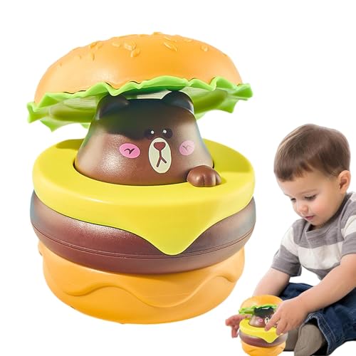 Pokronc Push-and-Go-Auto, zurückziehbares Spielzeugauto - Tier in einem Hamburger-Press-and-Go-Auto | Feinmotorik-Spielzeug für und Mädchen, reibungsbetriebenes Auto, frühes Lernspielzeug von Pokronc