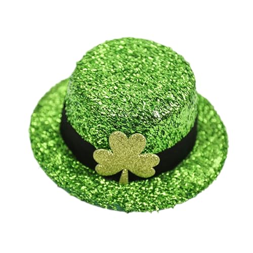 Pokronc St. Patricks Day Hut-Haarspangen, glitzernde grüne Haarspange für irische Festivals, Kostümpartys, St. Patrick's Day Verkleidungszubehör für Erwachsene und Kinder von Pokronc