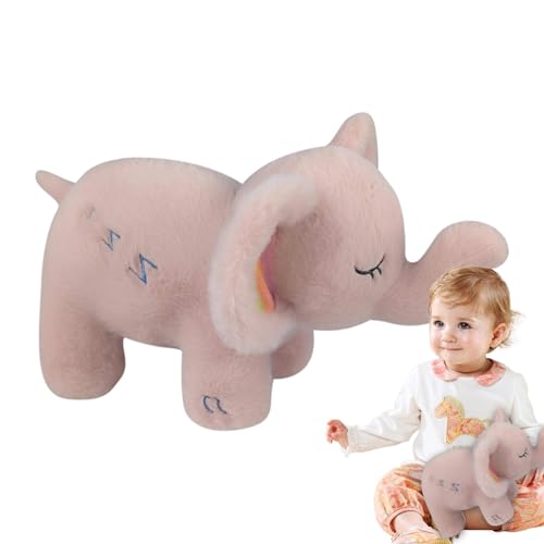 Pokronc Stuffed Toy | Elephant Doll | Calming Sound Sleeping Elephant Plush | Soothing Stuffed Animal | Realistic Breathing Motion with Gentle Lights & Music | Comforting Sleep for Kids & Baby von Pokronc