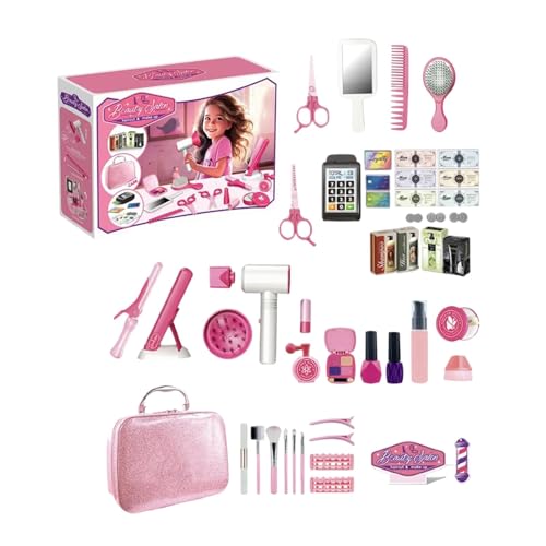 Pokronc Stylist-Friseur-Rollenspielset, Rollenspielset für Friseursalons - Stellen Sie Sich vor, Sie Spielen EIN Friseur-Schönheitssalon-Spielzeug,Salon-Friseur-Make-up-Set für Kleinkinder, und von Pokronc