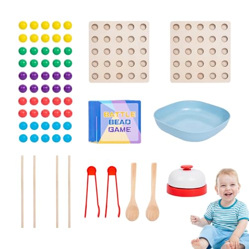 Wooden Bead Board Game | Battle Bead Game | Board Game | Colorful Number Matching Bead Game | Interactive Early Learning Toy | Engaging Parent-Child Educational Activity For Kids Cognitive Development von Pokronc