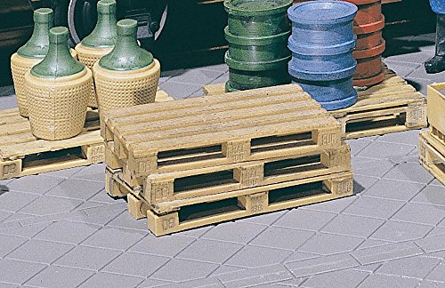 Pola 333201-4 Paletten, Zubehör für die Modelleisenbahn, Modellbau, Holzfarbe von FALLER