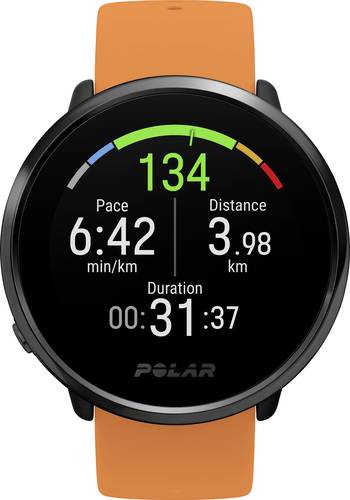 Polar Ignite Pulsuhr mit integriertem Sensor 43mm M/L Orange von Polar