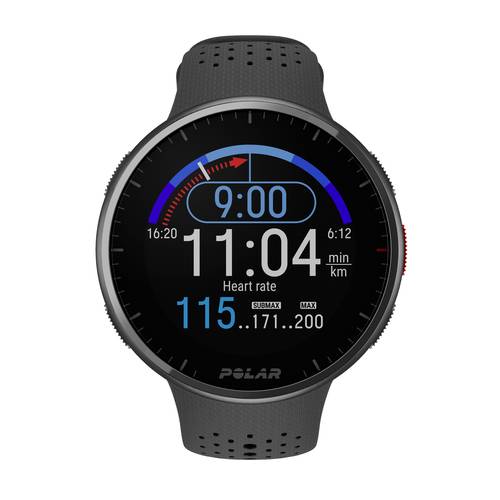 Polar PACER PRO GRY/BLK S-L HR GPS-Pulsuhr ohne Brustgurt Carbon, Grau von Polar