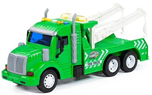 Abschleppwagen LKW Kinder Spielzeug Profi grün Schwungrad Fahrzeug mit Licht Sound von Polesie