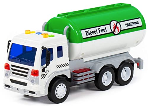 Polesie Kraftstoff-Tankwagen LKW Kinder Spielzeug City grün Schwungrad mit Licht Sound von Polesie