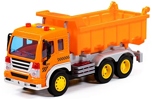 Polesie Muldenkipper LKW Kinder Spielzeug City orange Schwungrad Fahrzeug mit Licht Sound von Polesie