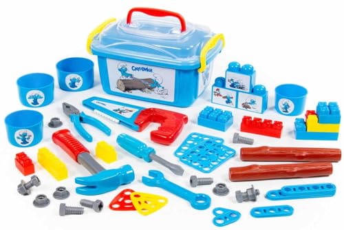 Polesie Handwerker Werkzeug-Set 48-TLG. Schlümpfe Smurfs Spielset in Box Kiste von Polesie