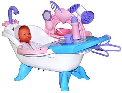 Coloma Puppenbadewanne mit Puppe Badewanne Puppenwanne mit Wickelauflage 58 cm von Polesie