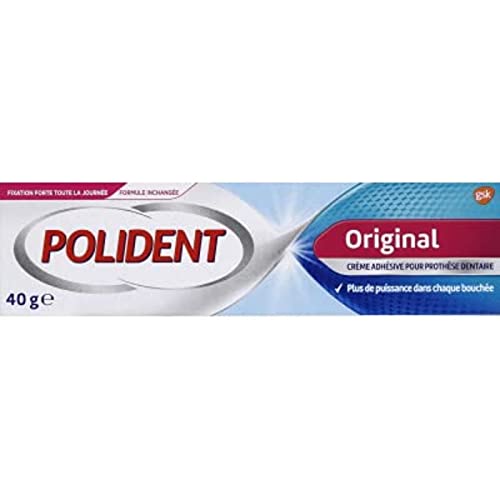 Polident Original Fixative Creme extra stark, für Teil- oder Vollzahnprothesen, Menthol-Geschmack, 40 g (1er Pack) von Polident