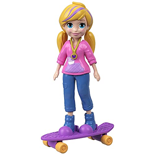 Mattel Polly Pocket Active Pose Doll - Skateboard Polly von Polly Pocket