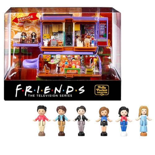 Polly Pocket Friends Schatulle - Central-Perk-Kaffeetasse, 6 Hauptdarsteller, 9 Zubehörteile, 3 Friends-Orte, ausstellbare Premium-Verpackung, für Sammler ab 14 Jahren, HKV74 von Polly Pocket