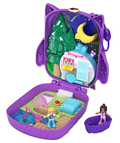 Polly Pocket GKJ47 - Nachteulen-Campingplatz Schatulle mit lustigen Überraschungen, den kleinen Puppen Polly und Shani, Boot und Stickerbogen; Spielzeug für Kinder ab 4 Jahren Polly Pocket GKJ47 - Nachteulen-Campingplatz Schatulle mit lustigen Überraschungen, den kleinen Puppen Polly und Shani, Boot und Stickerbogen; Spielzeug für Kinder ab 4 Jahren von Polly Pocket