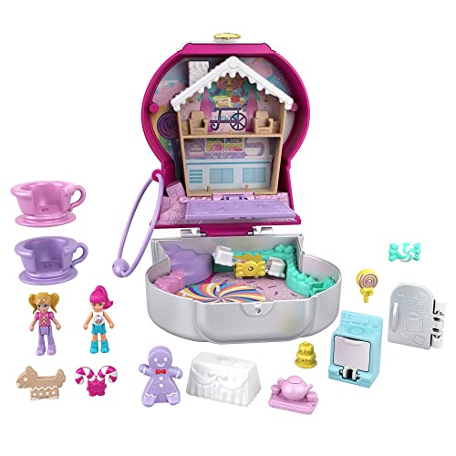 Polly Pocket GTN23 - Kaugummiautomat Schatulle, 2 kleine Puppen, 5 Überraschungen, 13 Zubehörteile, Pop + Swap-Funktion, Spielzeug ab 4 Jahren von Polly Pocket