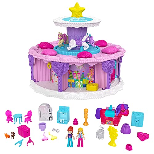 Polly Pocket GYW06 - Geburtstags Countdown, Spielset in Form einer Geburtstagstorte mit Tortenschachtel, 7 Spielbereiche, 25 Überraschungen, Spielzeug ab 4 Jahren von Polly Pocket