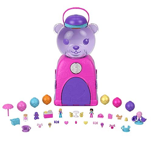 Polly Pocket HJN90 - Bärchen Kaugummi-Automat Spielset, mit Wiederbefüllungs-Funktion, enthält 2 Micro-Puppen, Kaugummis und Zubehör, Spielzeug für Kinder ab 4 Jahren von Polly Pocket