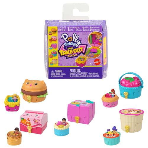 Polly Pocket Minipuppen und Schatullen mit Spielzeugautos, Fahrzeugkollektion mit dem Thema Essen, Tiny Take Out Reveal-Sortiment mit Überraschungen, JCR44 Polly Pocket Minipuppen und Schatullen mit Spielzeugautos, Fahrzeugkollektion mit dem Thema Essen, Tiny Take Out Reveal-Sortiment mit Überraschungen, JCR44 von Polly Pocket
