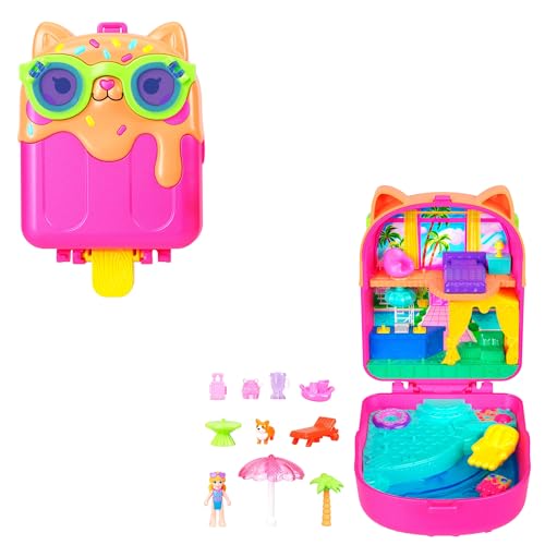Polly Pocket Puppe und Spielset, Eiskätzchen-Schatulle, Reisespielzeug mit 1 Minipuppe, Hündchen und passendem Zubehör, JCB17 Polly Pocket Puppe und Spielset, Eiskätzchen-Schatulle, Reisespielzeug mit 1 Minipuppe, Hündchen und passendem Zubehör, JCB17 von Polly Pocket