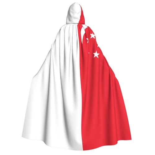 Kapuzenumhang mit Singapur-Flagge, für Herren und Damen, Kapuzenumhang, Halloween, Cosplay, Karneval, Mottopartys von PoltEdaro