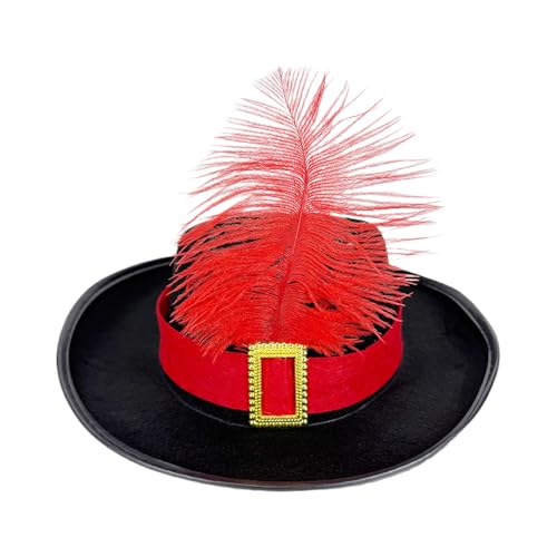 Musketier-Hut, Kinder-Cosplay-Hut, Kostümmütze mit Feder, Filz-Urlaubsmütze mit Schärpe, Neuheit, Kopfbedeckung, atmungsaktive Kopfbedeckung, Kleidungszubehör für Kinder Musketier-Hut, Kinder-Cosplay-Hut, Kostümmütze mit Feder, Filz-Urlaubsmütze mit Schärpe, Neuheit, Kopfbedeckung, atmungsaktive Kopfbedeckung, Kleidungszubehör für Kinder von Poludatly