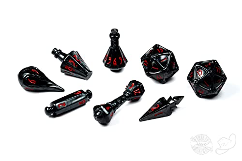 PolyHero RPG Knochen Set: Zauberer - Dämonischer Schatten (schwarz) von PolyHero Dice