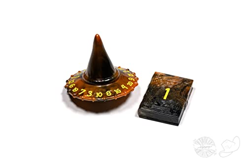 PolyHero Wizard D20 Wizard Hat und D2 Zauberbuch in Smoldering Ember von PolyHero Dice