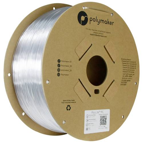 Polymaker 70168 Filament PC (Polycarbonat) schlagfest 1.75mm 3000g Klar PolyLite™ 1St. von Polymaker