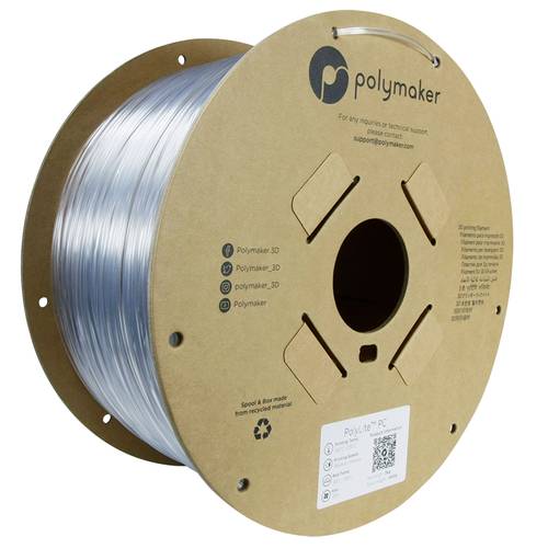 Polymaker 70169 Filament PC (Polycarbonat) schlagfest, hitzebeständig 2.85mm 3000g Klar PolyLite™ von Polymaker