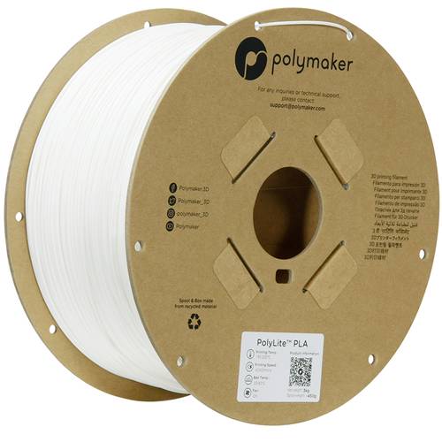 Polymaker PA02036 Filament PLA hohe Steifigkeit, hohe Zugfestigkeit 1.75mm 3000g Weiß PolyLite™ 1St. von Polymaker