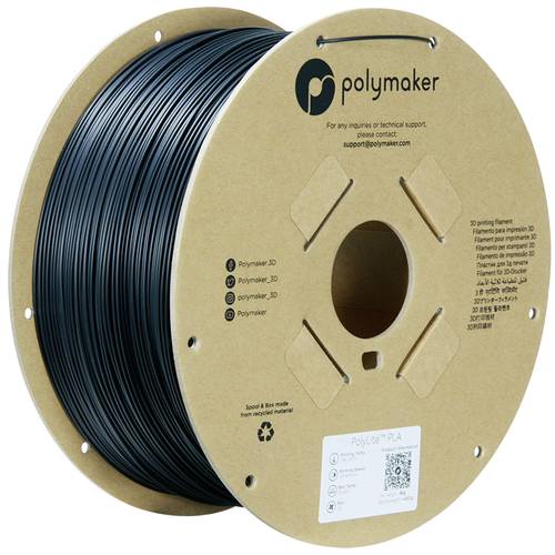 Polymaker PA02037 PolyLite PLA Filament True Black 1.75mm / 3kg Filament PLA hohe Steifigkeit, hohe von Polymaker