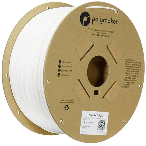 Polymaker PA02038 Filament PLA hohe Steifigkeit, hohe Zugfestigkeit 2.85mm 3000g Weiß PolyLite™ 1St. von Polymaker