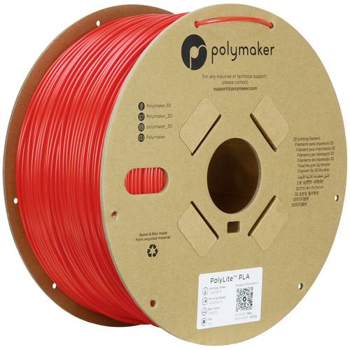 Polymaker PA02043 Filament PLA hohe Steifigkeit, hohe Zugfestigkeit 2.85mm 3000g Rot PolyLite™ 1St. von Polymaker